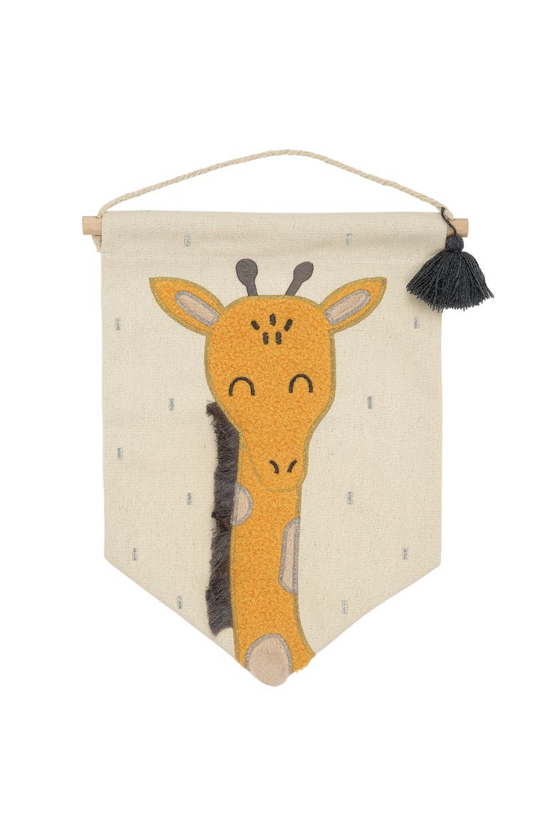 Giraffe Canvas Banner Nursery Wall Art / Wall Hanging, Main, color, Cream