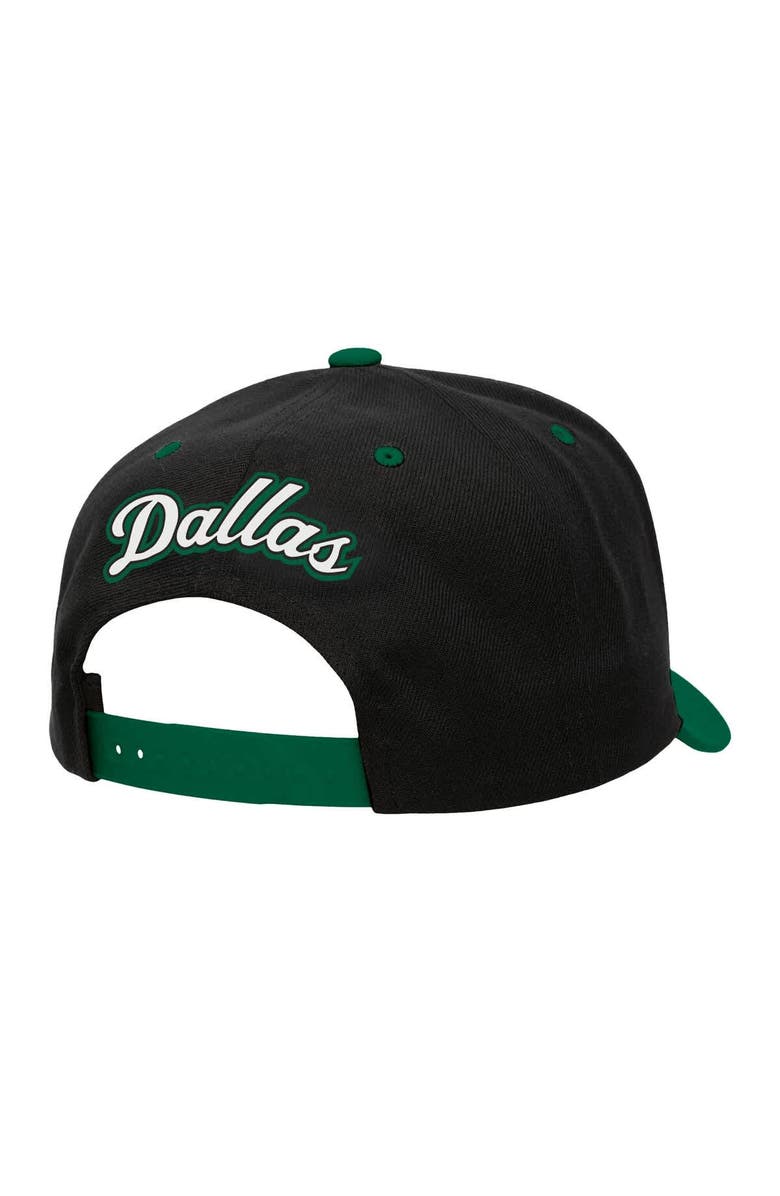 Mitchell & Ness Men's Mitchell & Ness Black/Green Dallas Mavericks Backside Script 2-Tone Pro Crown Adjustable Hat, Alternate, color, Black