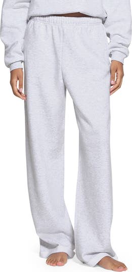 Cotton Blend Fleece Straight Leg Sweatpants