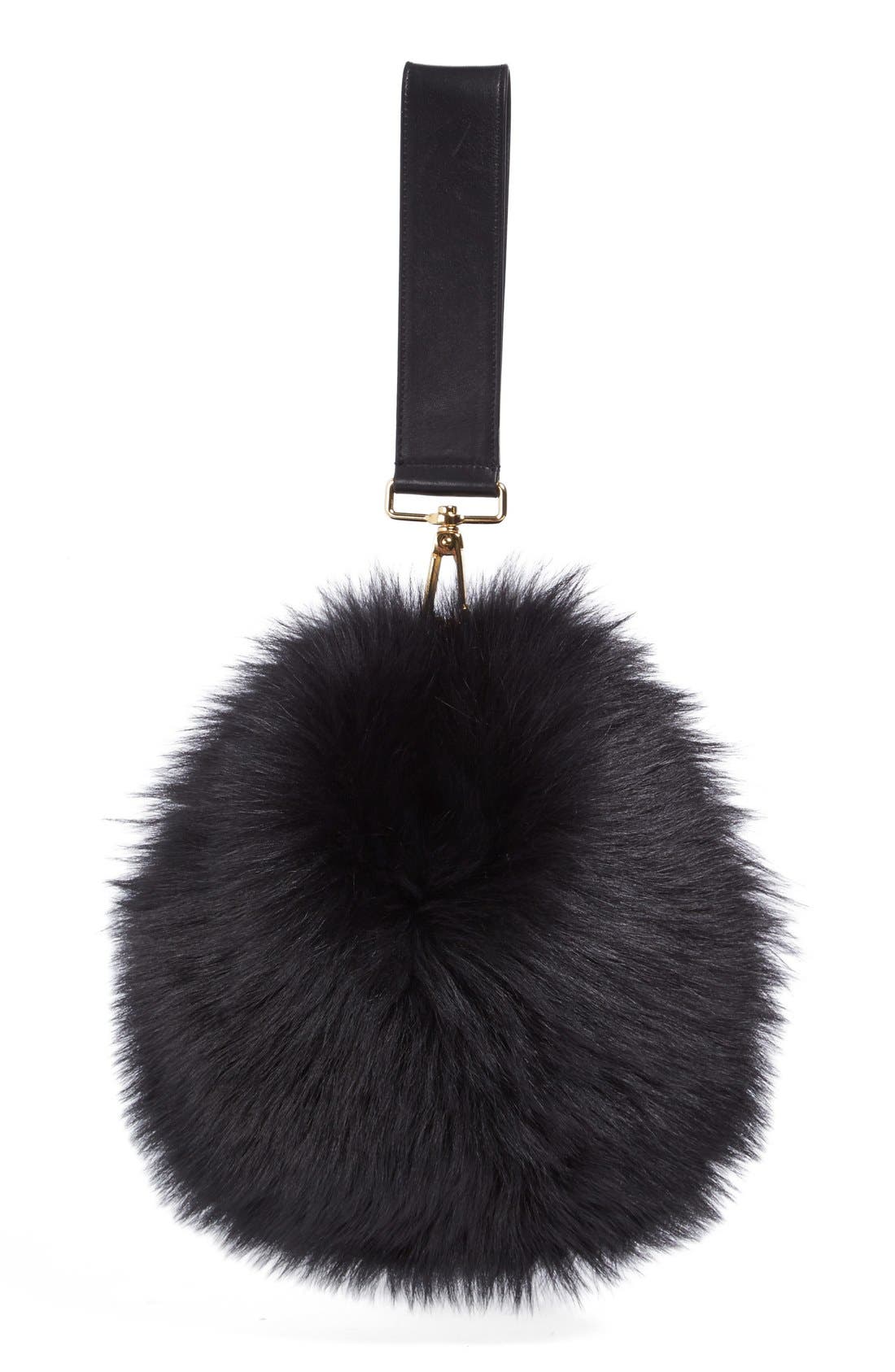 Simone Rocha Genuine Shearling Puff Clutch, Main, color, 