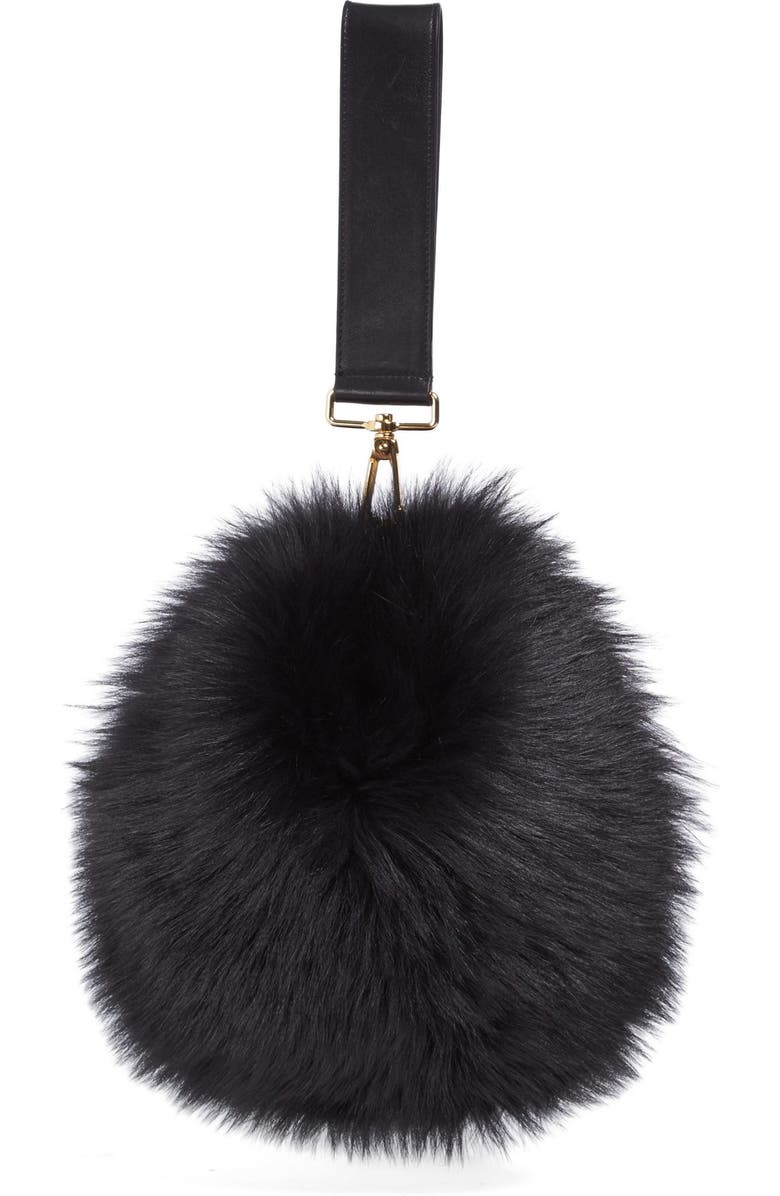 Simone Rocha Genuine Shearling Puff Clutch, Main, color,