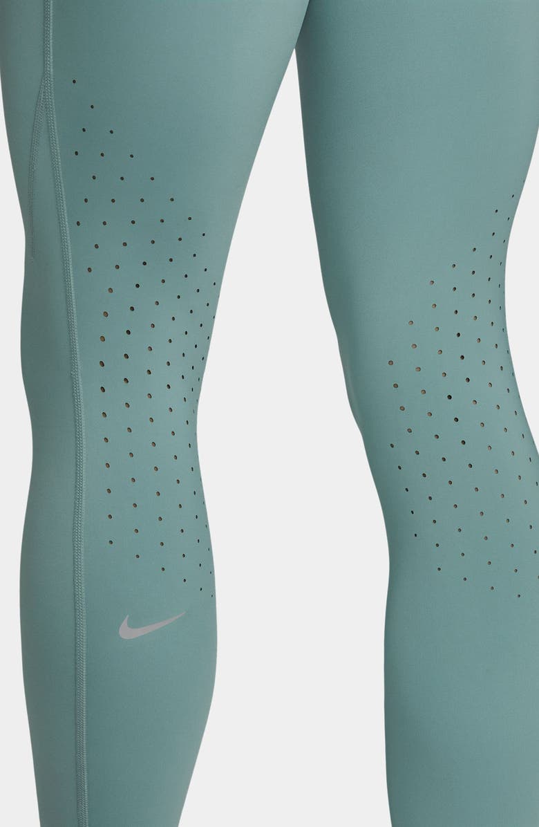 Nike Swift High-Waisted Pocket 7/8 Running Leggings, Alternate, color, Cannon/ Reflective Silver