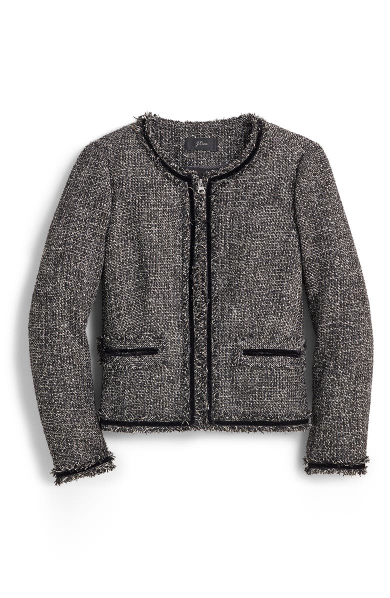 J.Crew Sparkling Tweed Lady Jacket, Alternate, color,