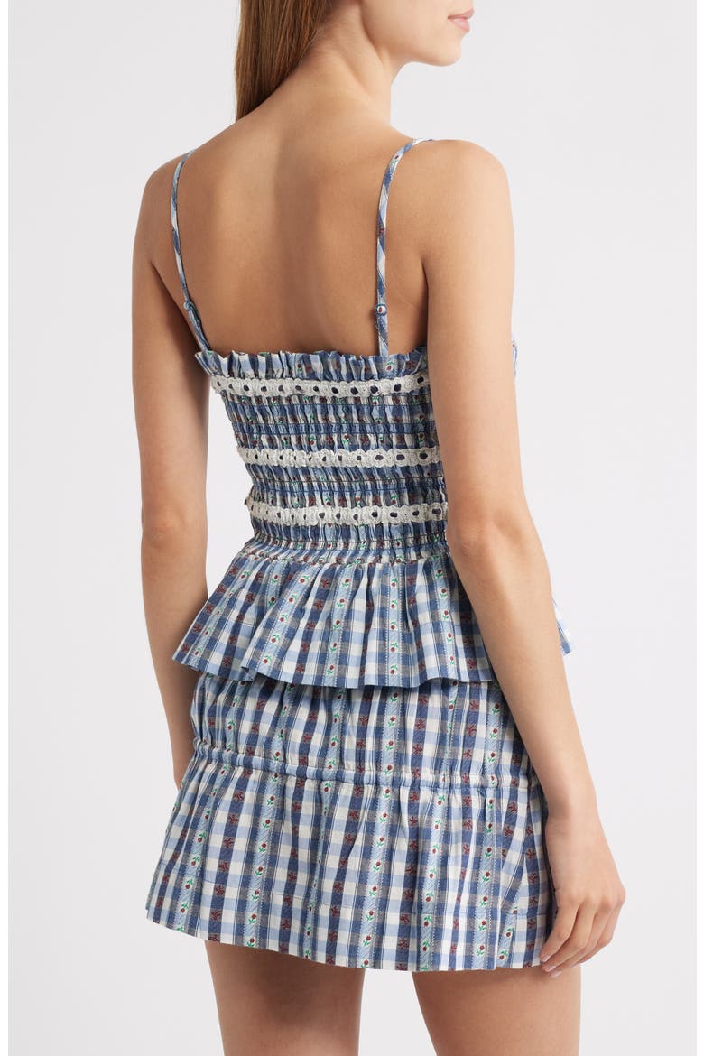Katya Organic Cotton Gingham Camisole, Alternate, color, NAVY