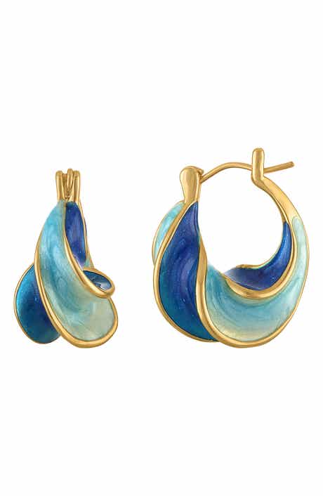 Enamel Huggie Hoop Earrings