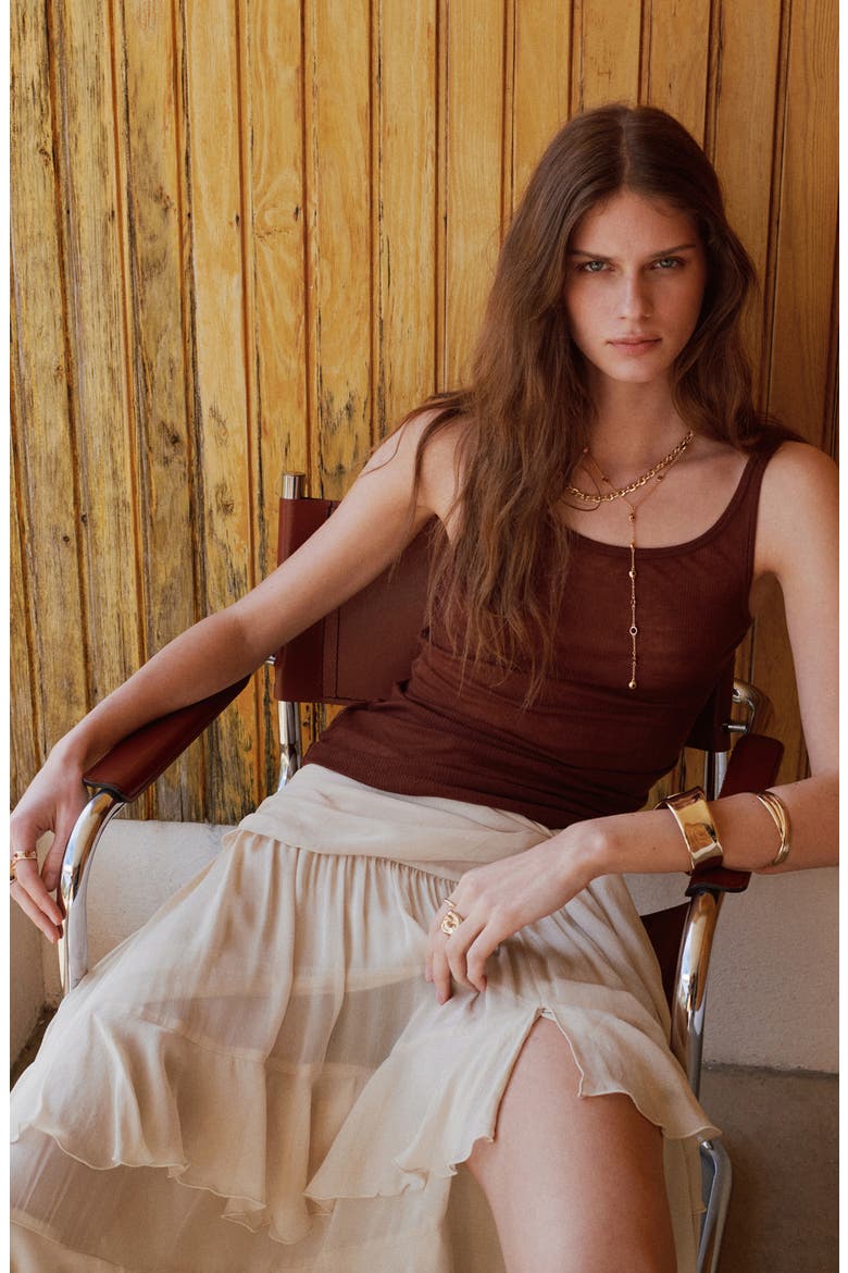 Tiered Maxi Skirt, Alternate, color, ECRU