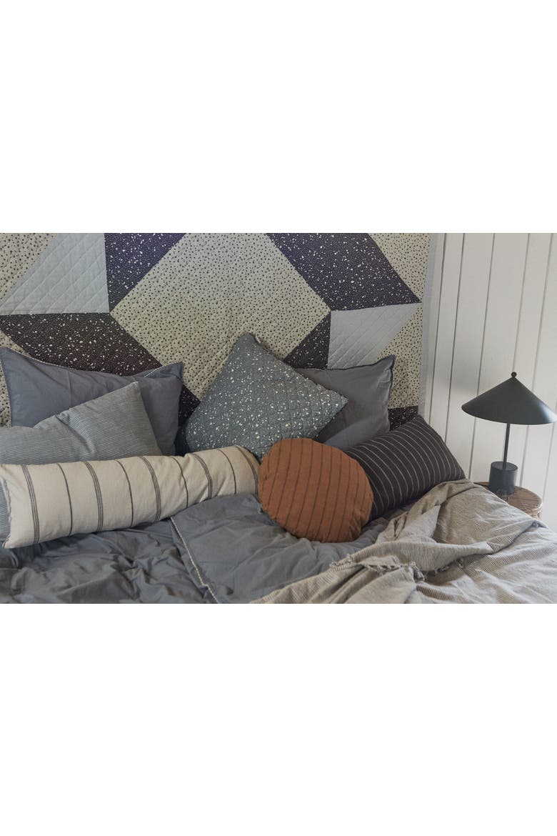 Stripe Bed Cover, Alternate, color, White / Anthracite