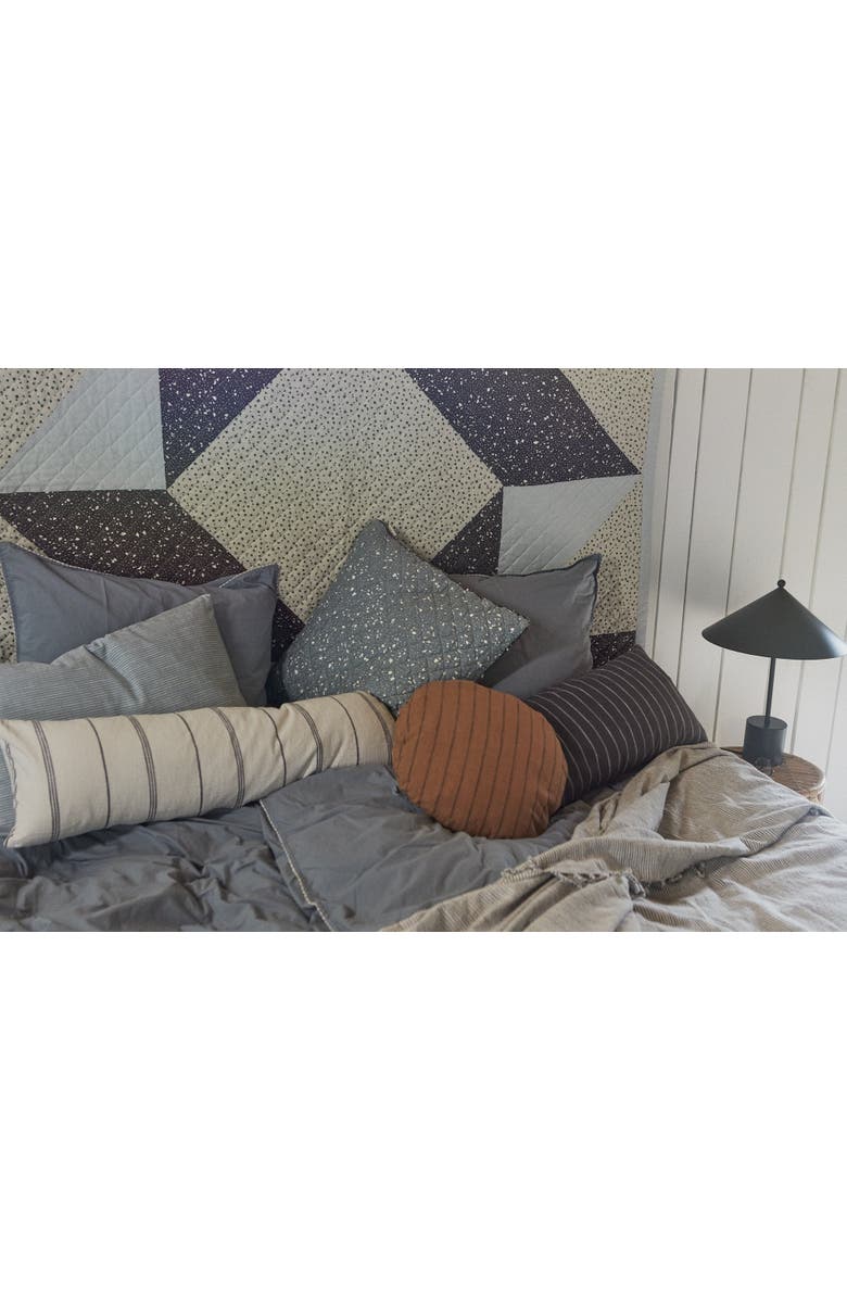 OYOY Stripe Bed Cover, Alternate, color, White / Anthracite