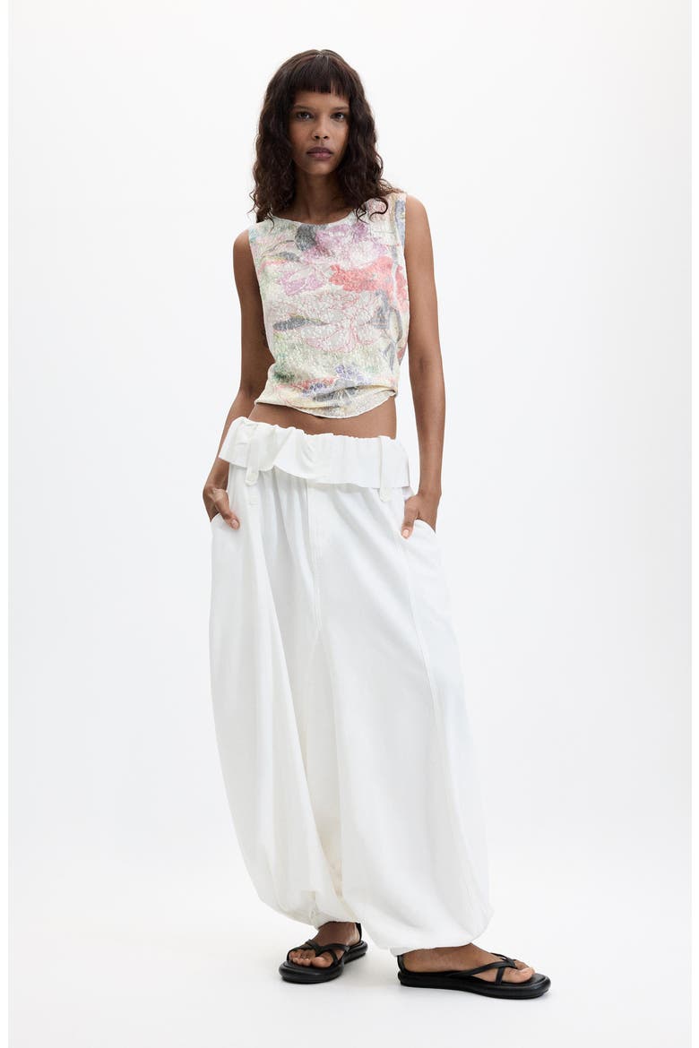 Floral Texture Sleeveless T-Shirt, Alternate, color, IVORY MULTI