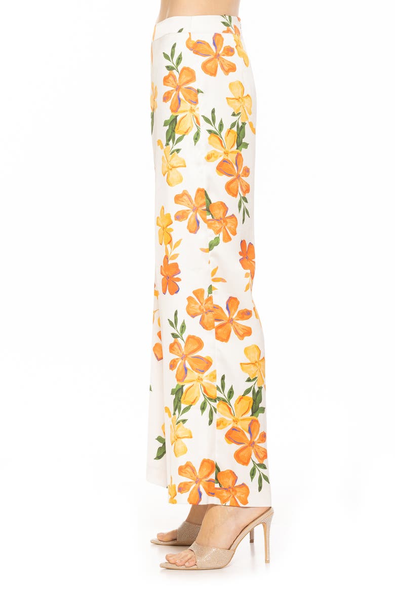 Alexia Admor Cerise Wide Leg Pants, Alternate, color, Ivory Floral