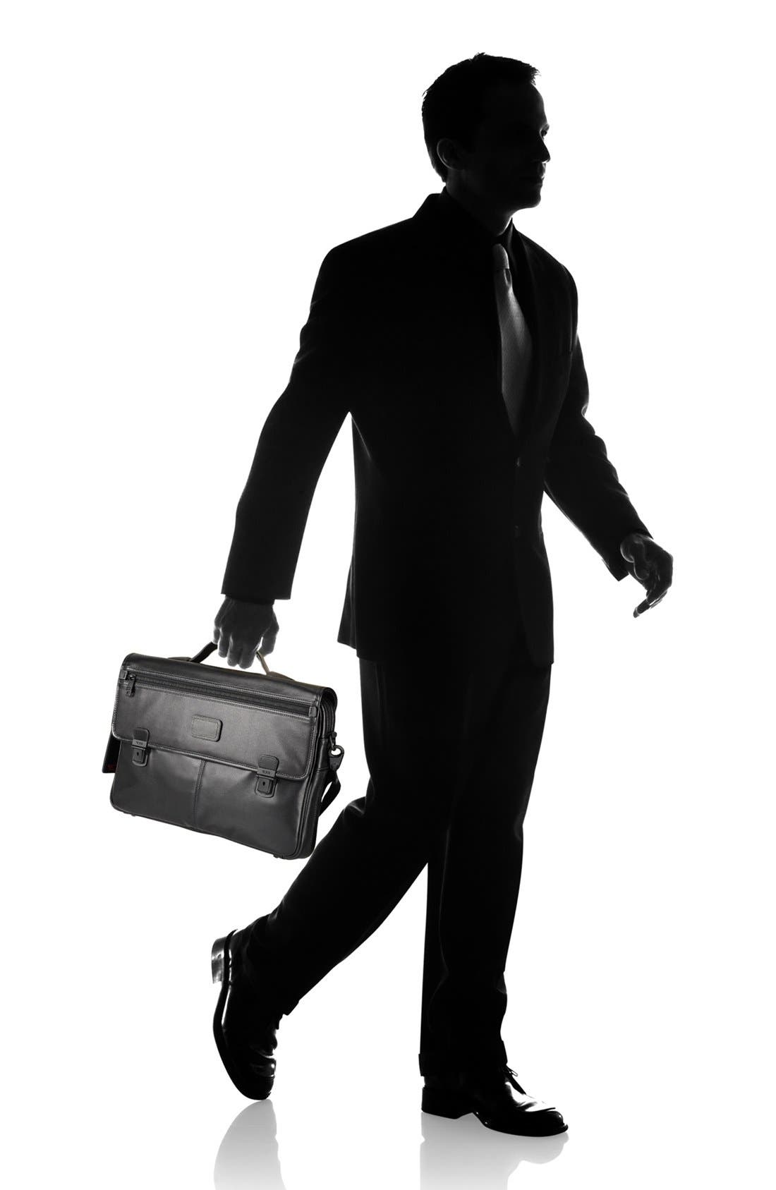 TUMI 'Alpha' Slim Flap Leather Briefcase, Alternate, color, 