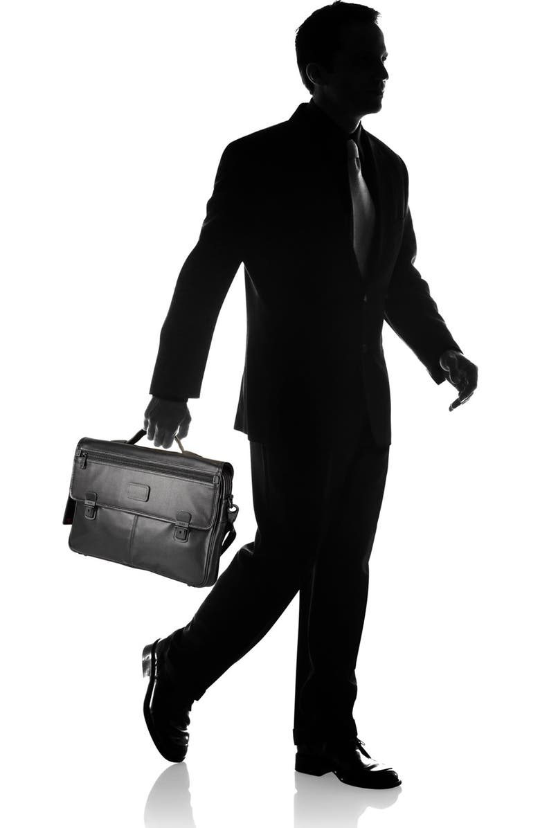 TUMI 'Alpha' Slim Flap Leather Briefcase, Alternate, color,