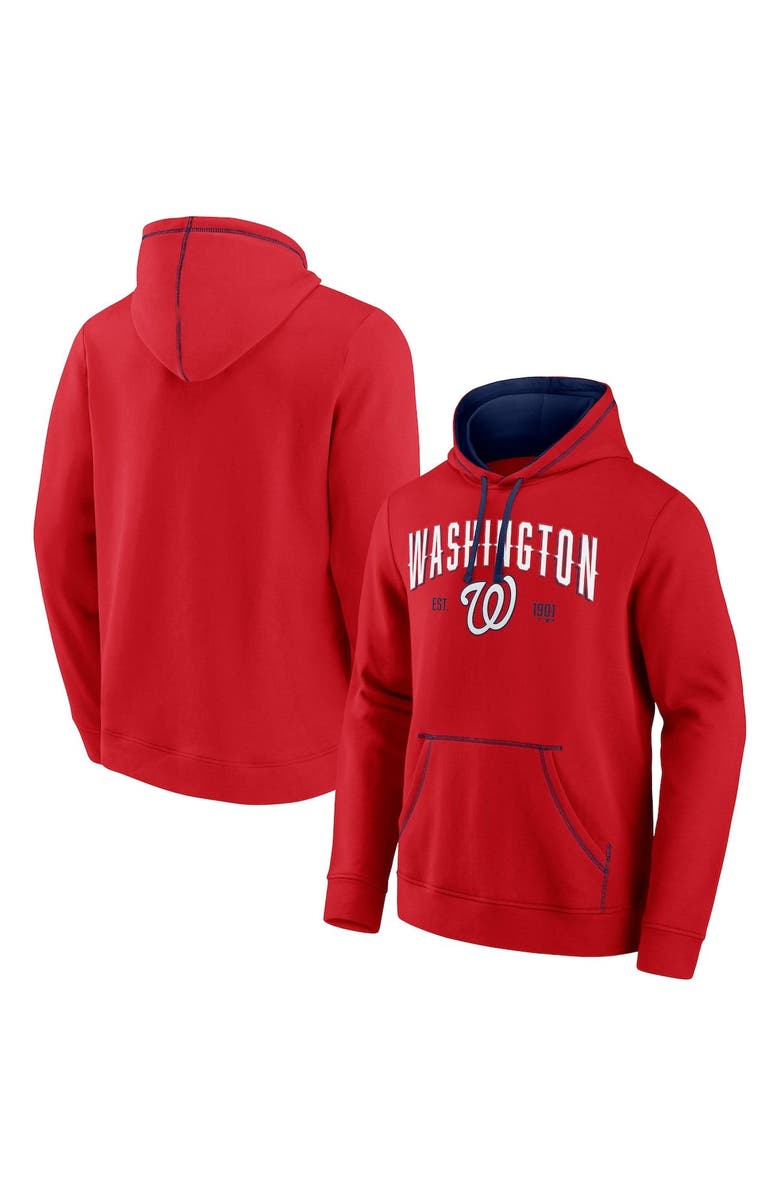FANATICS Men's Fanatics Branded Red/Navy Washington Nationals Ultimate Champion Logo Pullover Hoodie, Main, color, 