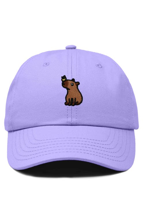 Dalix Capybara Embroidered Everyday Hat In Lavender
