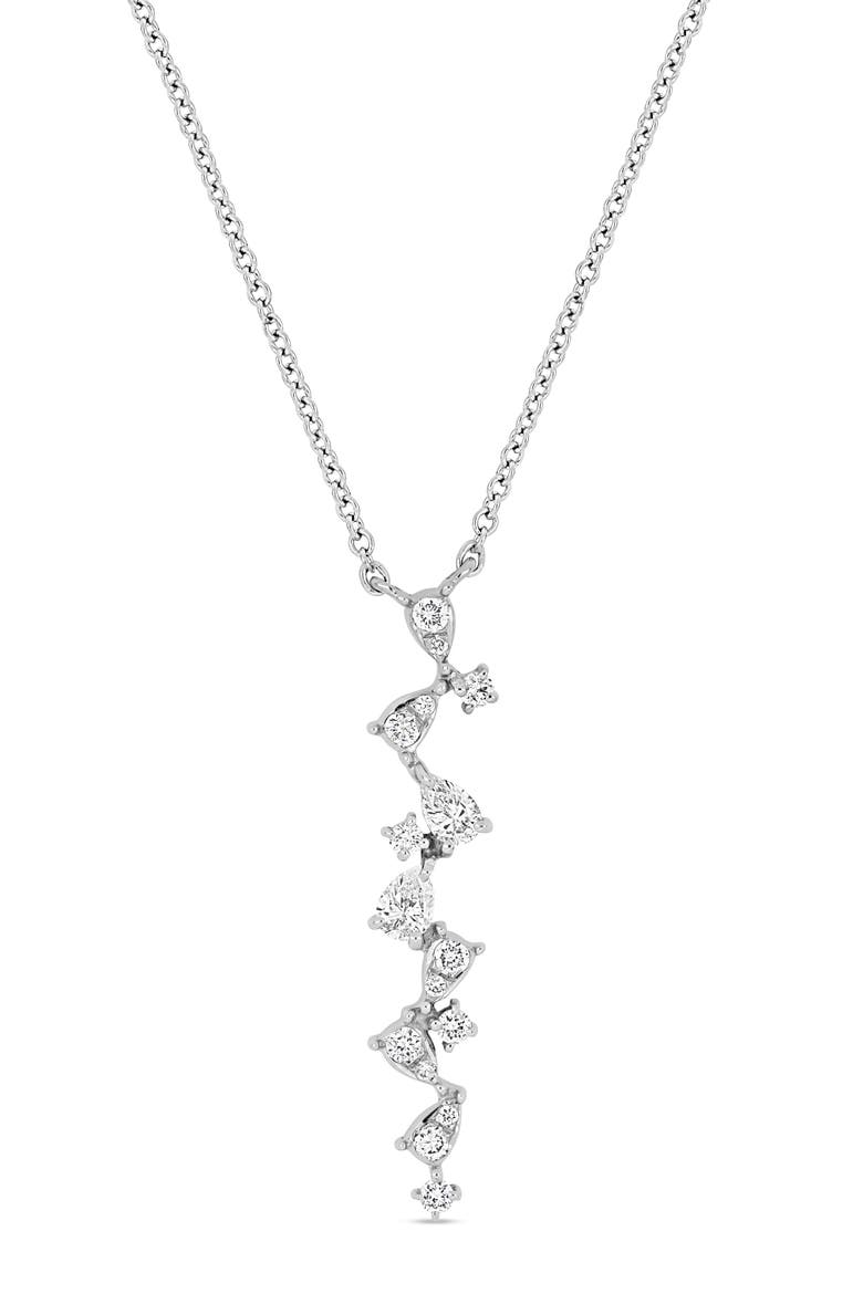 Solstice 18K White Gold Diamond Pendant Necklace, Main, color, 18KW