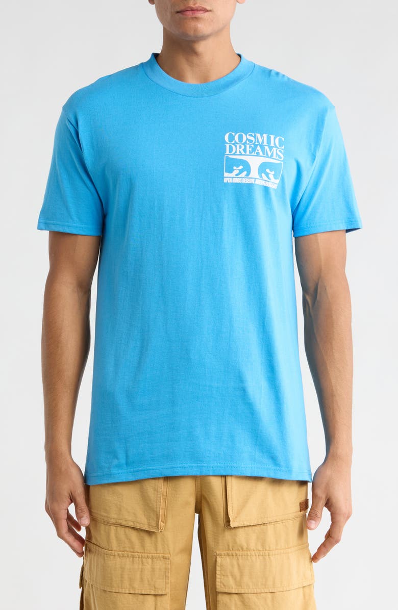 Obey Cosmic Dreams Graphic T-Shirt, Main, color, Azure Blue