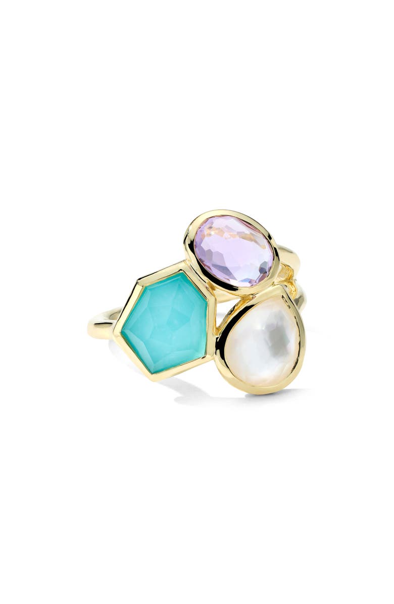 Ippolita Rock Candy<sup>®</sup> Small 3-Stone Cluster Ring in Summer Rainbow, Alternate, color, Gold