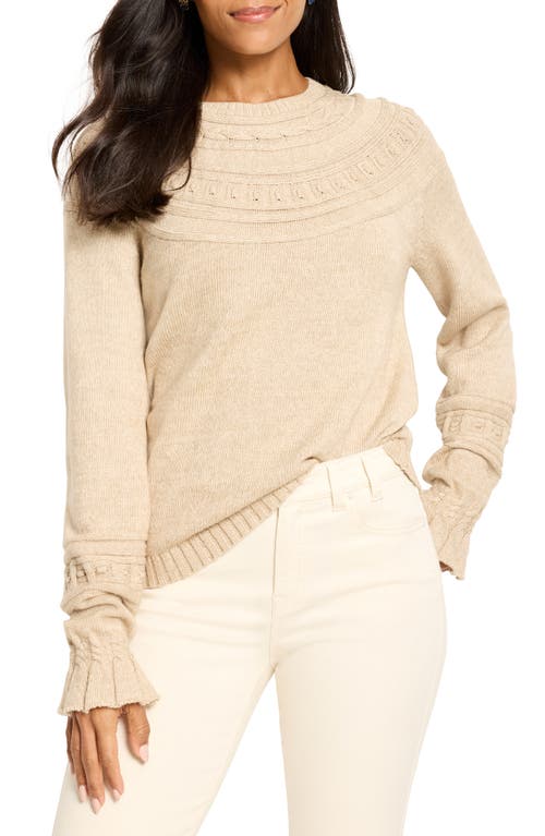 Nic + Zoe Nic+zoe Textural Detail Sweater In Brown
