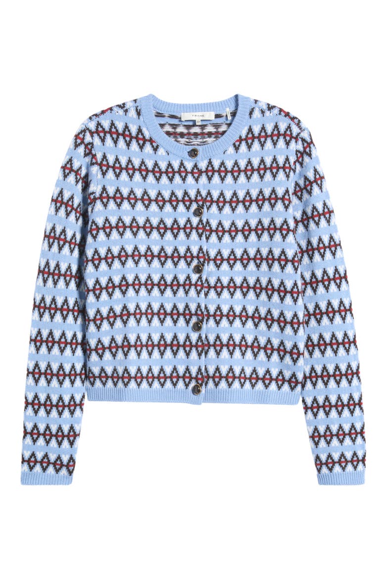 The Wool & Cashmere Cardigan, Alternate, color, PERIWINKLE FAIRISLE