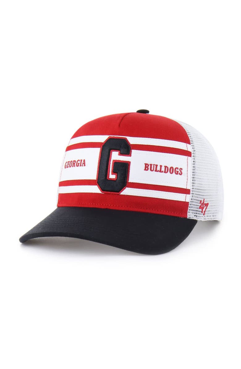 '47 Youth '47 Red/Black Georgia Bulldogs Super Stripe Hitch Adjustable Trucker Hat, Main, color, 