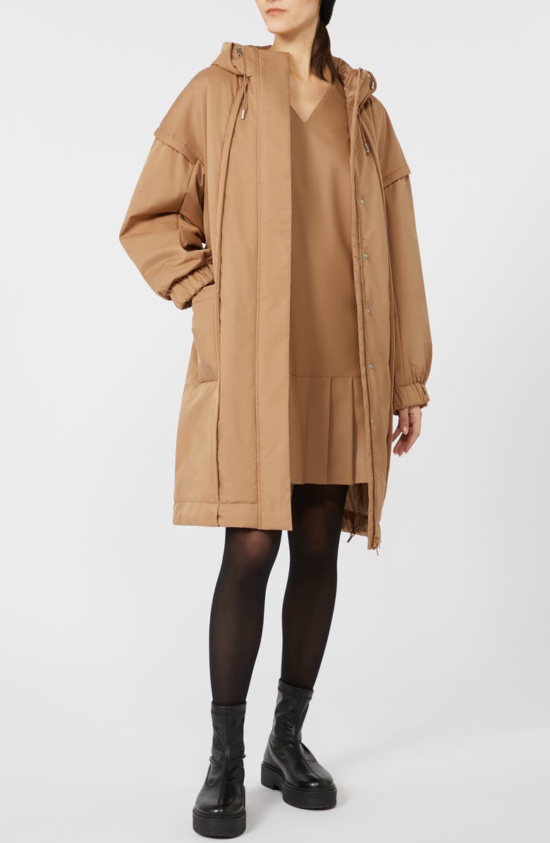 MM by Max Mara Fez Hooded Coat, Alternate, color, Camel