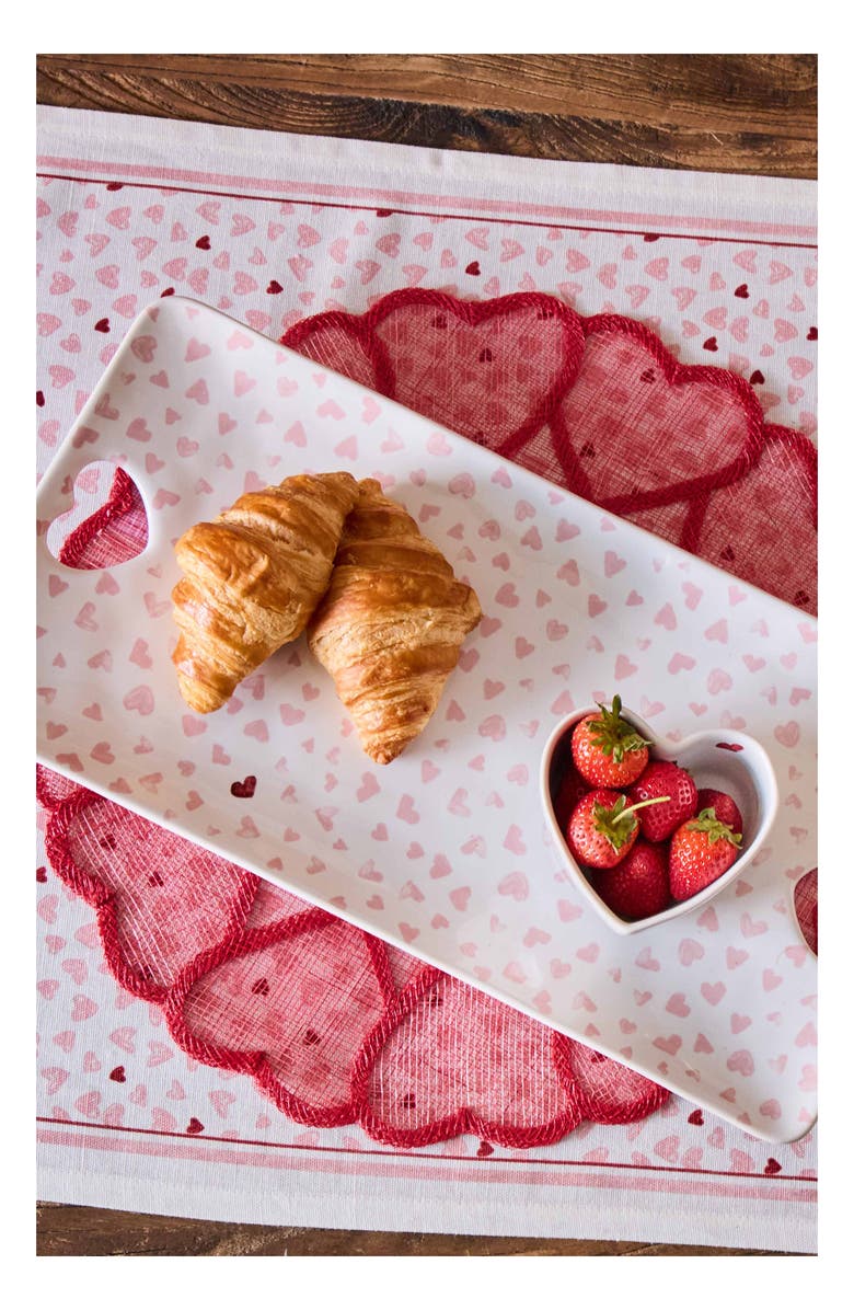 Juliska Love You More Ceramic Hostess Tray, Alternate, color, Pink