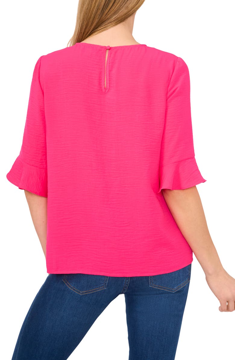 CeCe Ruffle Cuff Top, Alternate, color, Bright Rose
