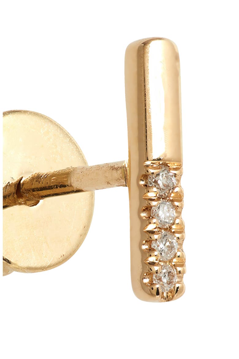 Sylvie Pavé Diamond Bar Stud Earrings, Alternate, color, YELLOW GOLD