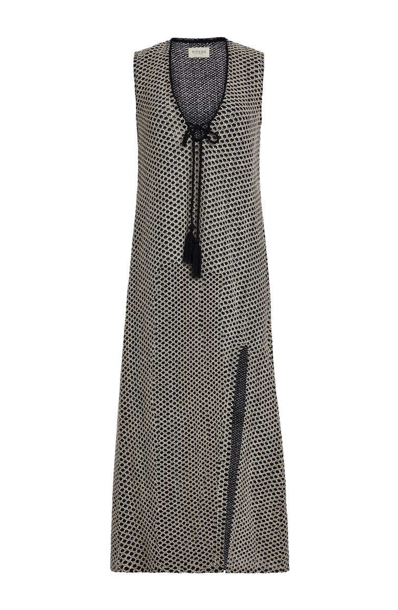 SITANO Sorrento Crochet Cover-up, Alternate, color, Black/Cream