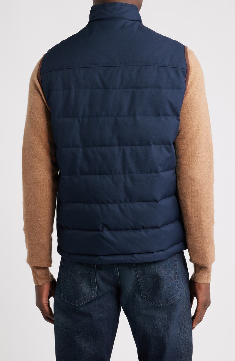 Hart Schaffner Marx Sully Faux Leather Trim Quilted Vest, Alternate, color, Navy