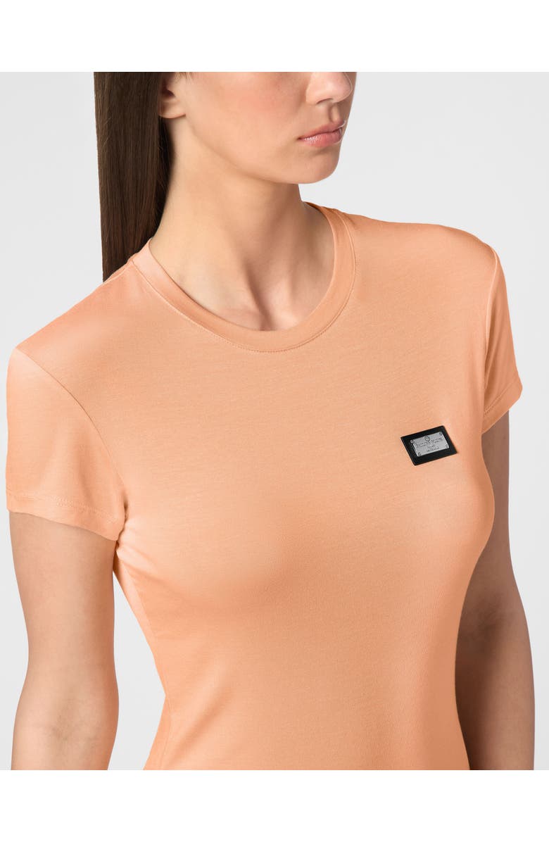 PHILIPP PLEIN Modal T-Shirt Sexy Pure Round Neck Ss Women, Alternate, color, Salmon