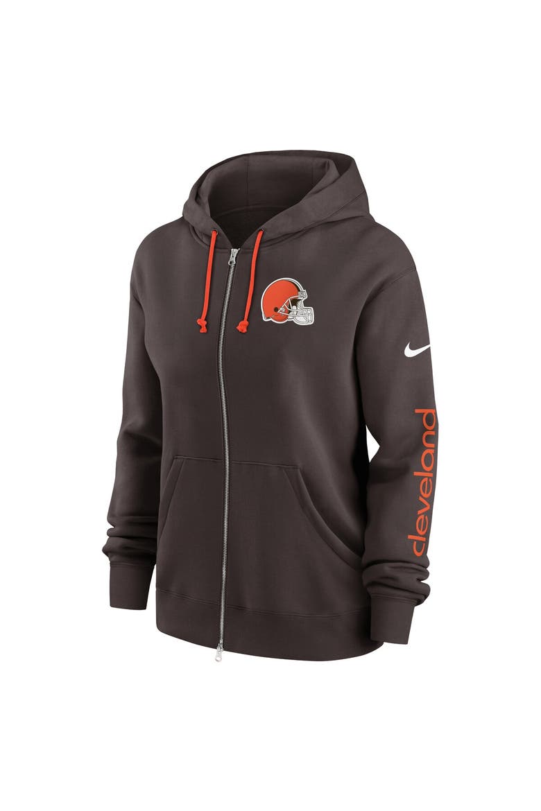 Women's Nike Brown Cleveland Browns Phoenix Hoodie Full-Zip Sweatshirt, Alternate, color, Brown