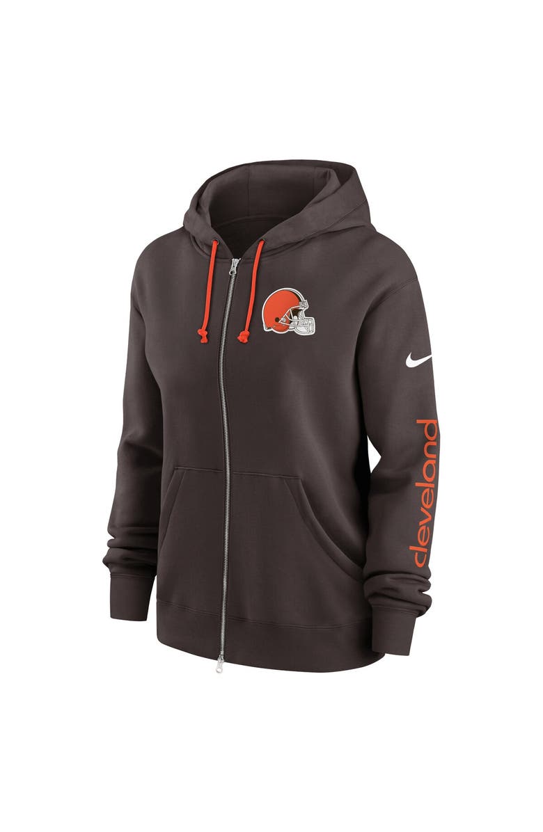 Nike Women's Nike Brown Cleveland Browns Phoenix Hoodie Full-Zip Sweatshirt, Alternate, color, Brown