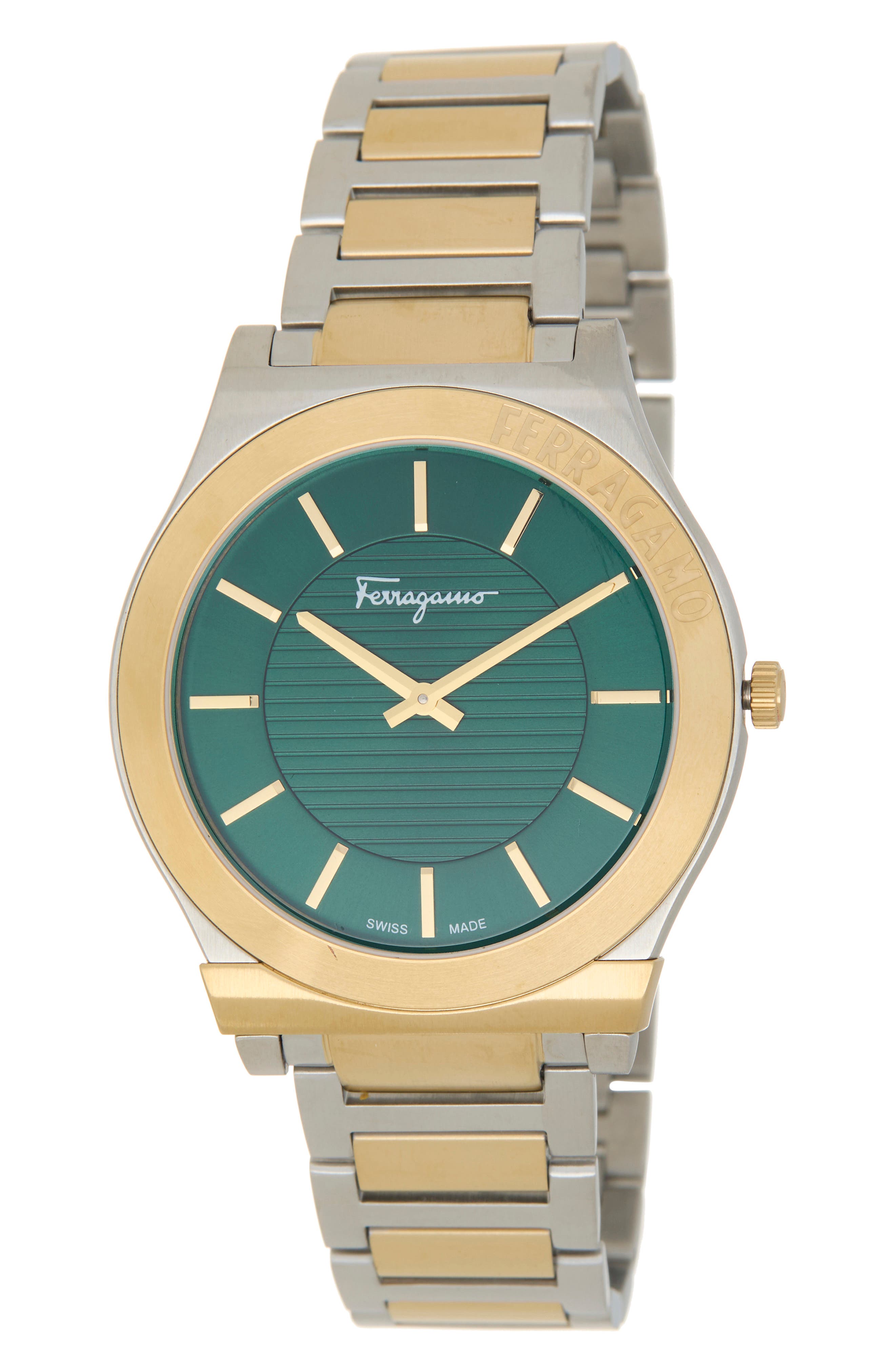 FERRAGAMO Gancini Two-Tone Bracelet Watch, 44mm