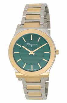 FERRAGAMO Gancini Two-Tone Bracelet Watch, 44mm