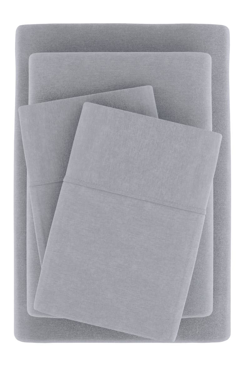Luxury 4-Piece Rayon & Linen Blend Bed Sheet Set, Main, color, GRAY