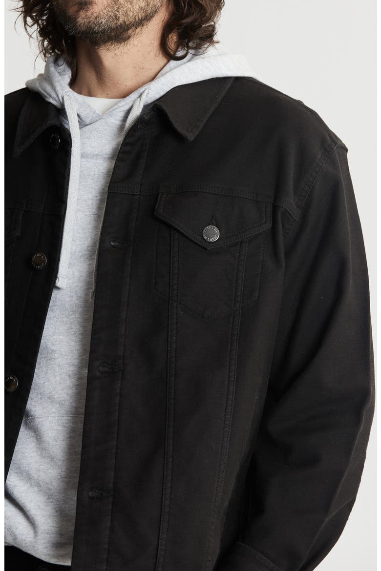 Vandam Cotton Blend Twill Trucker Jacket, Alternate, color, BLACK