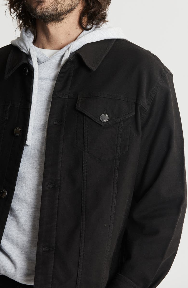 JACHS Vandam Cotton Blend Twill Trucker Jacket, Alternate, color, Black