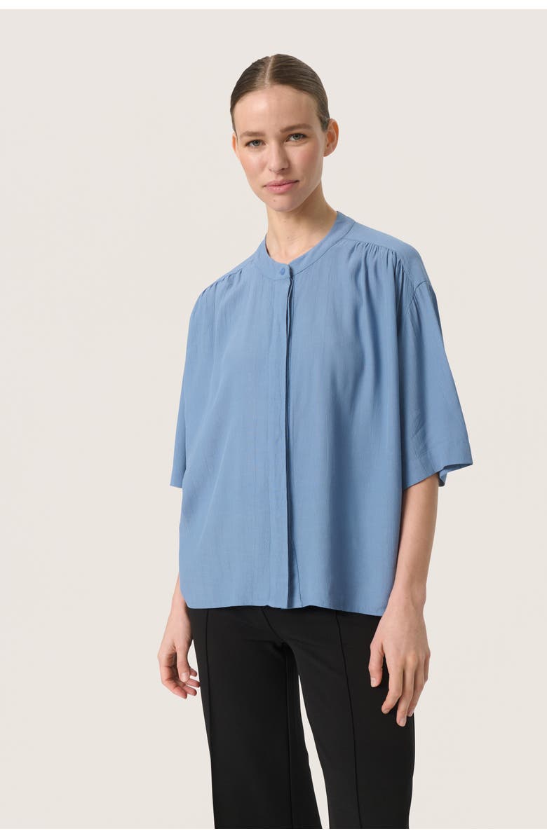 Soaked in Luxury Layna Half Sleeve Loose Fit Shirt, Main, color, Coronet Blue