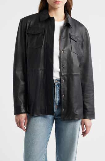 Leather Shirt Jacket