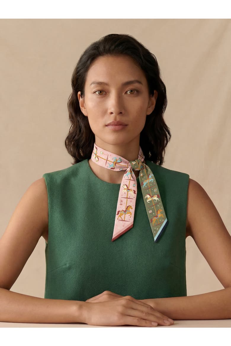 Year of the Horse Silk Twilly, Alternate, color, Multicolor