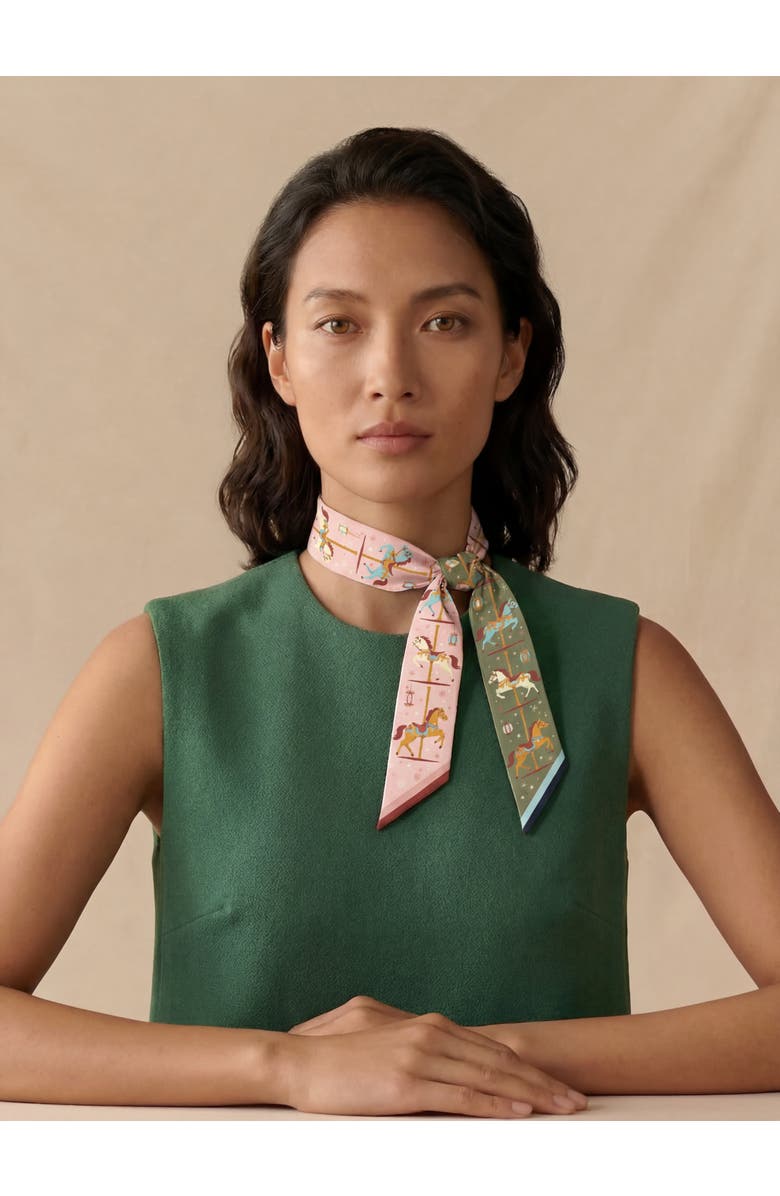 seree Year of the Horse Silk Twilly, Alternate, color, Multicolor