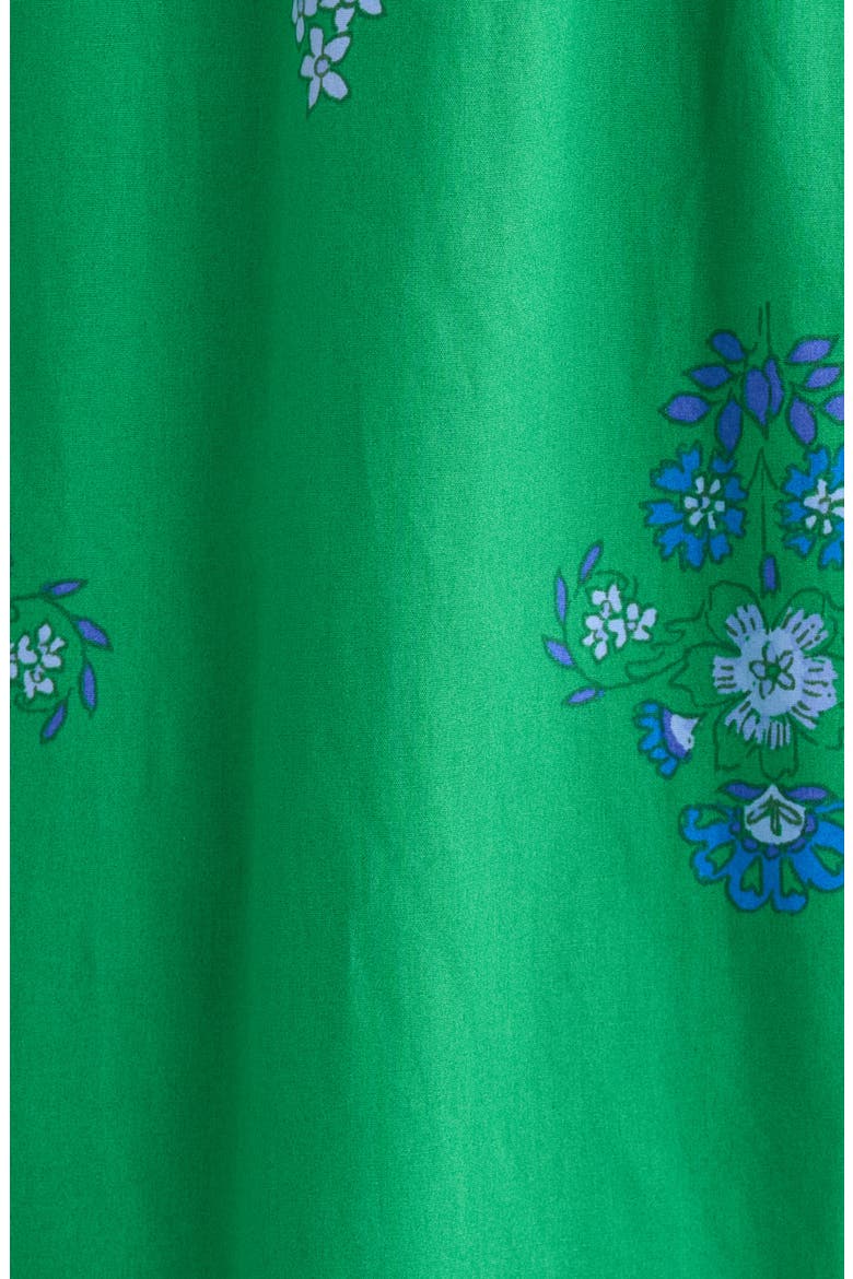 Halina Floral Smocked Waist Cotton Maxi Dress, Alternate, color, KELLY/ BLUES