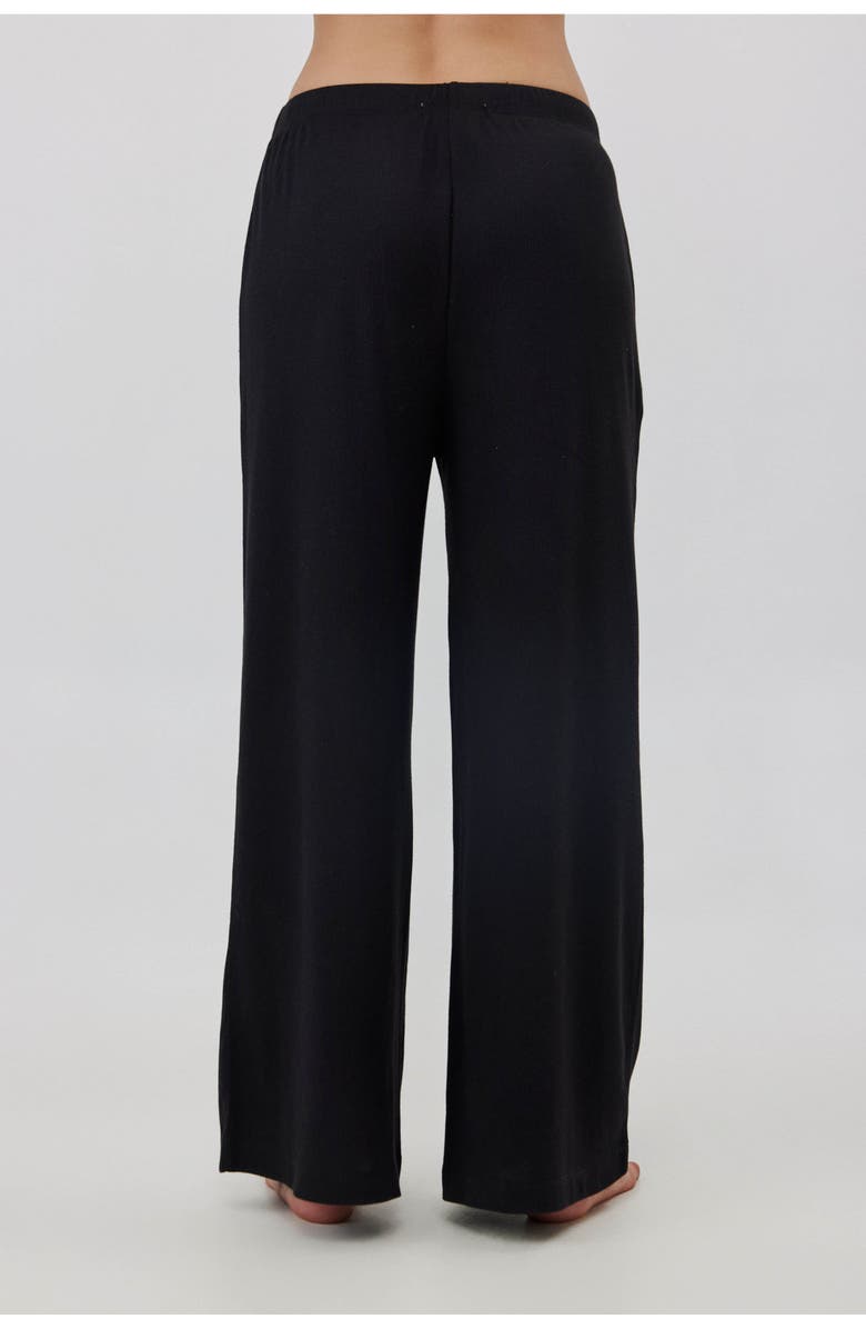 Gottex Beach Life Sandy Days Loungewear Wide Leg Bottoms, Alternate, color, Black