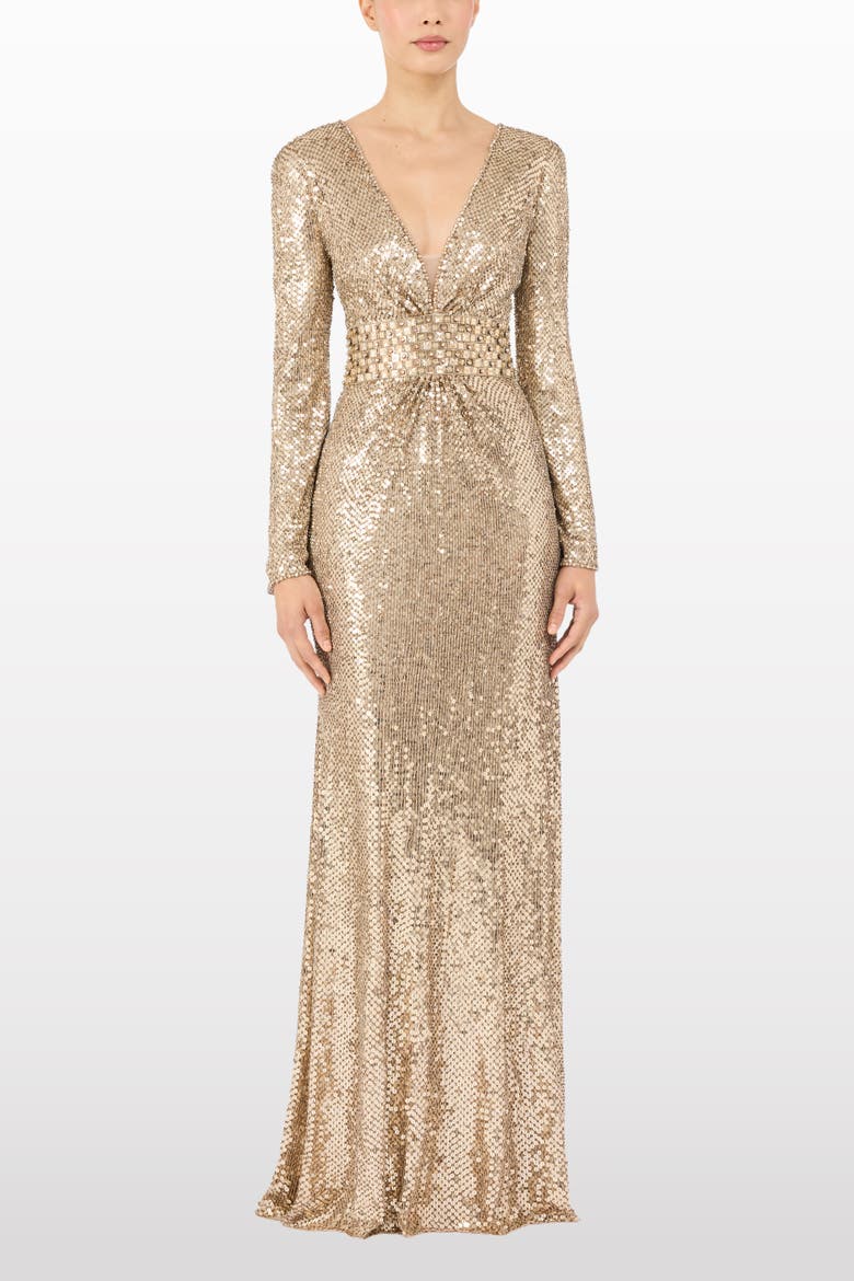 June Sequin Embellished Maxi Dress, Alternate, color, Illusion