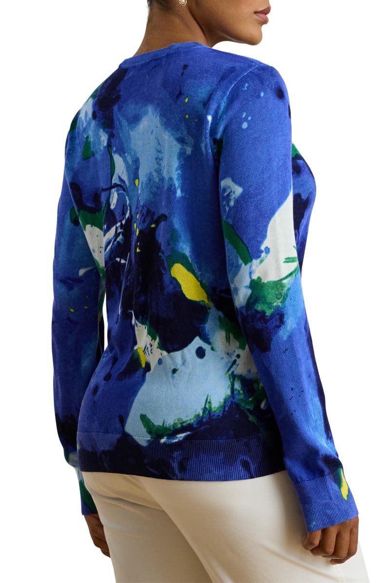 Lauren Ralph Lauren Floral Sweater, Alternate, color, Blue Multi