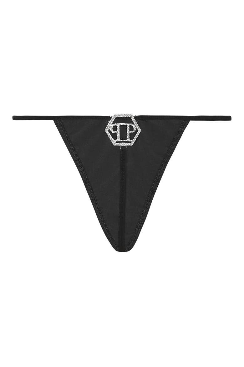 Thong All Over Plein Logo Women, Alternate, color, black