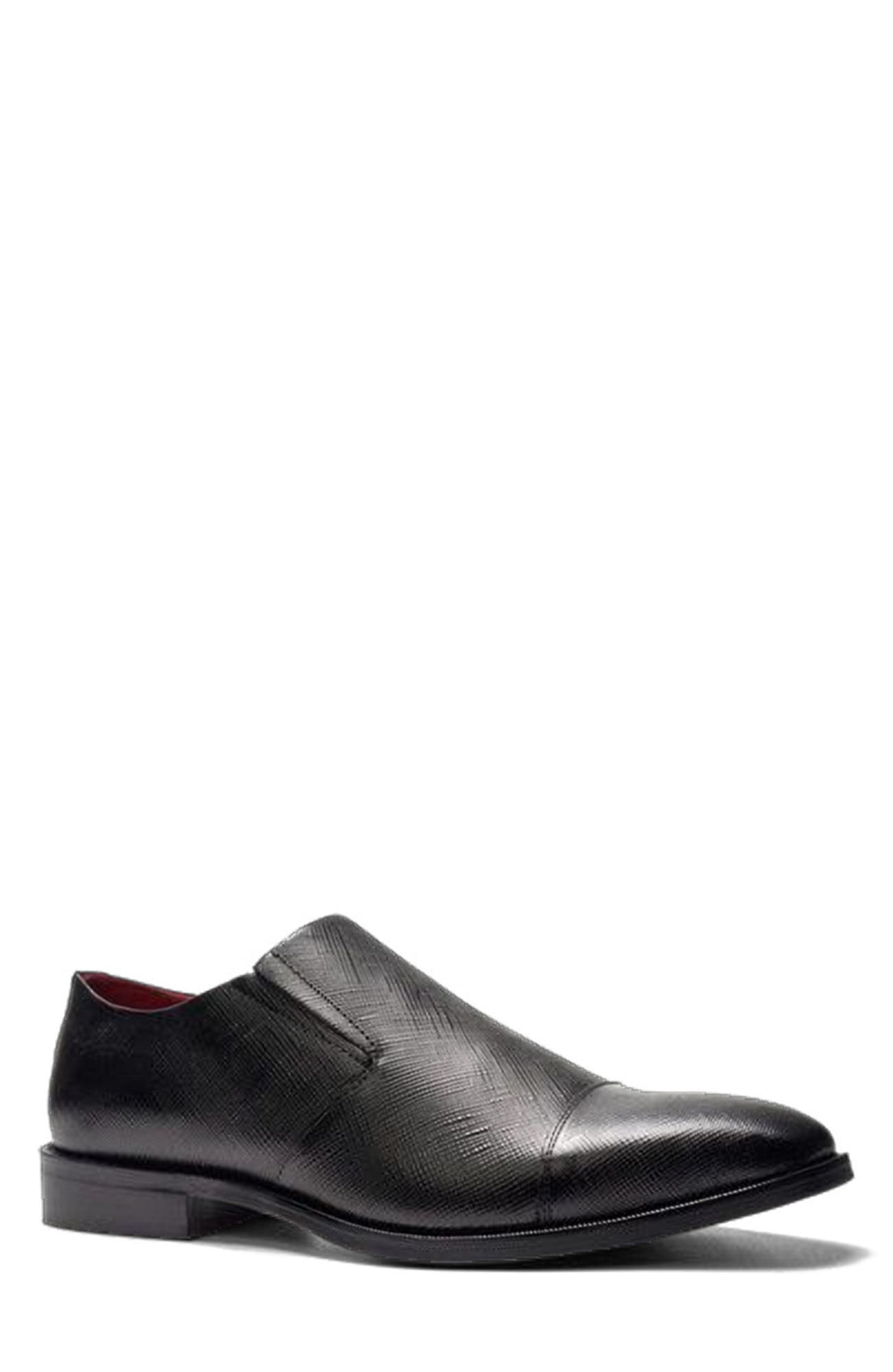 CARLOS SANTANA Eclipse Cap Toe Loafer, Alternate, color, Black Leather