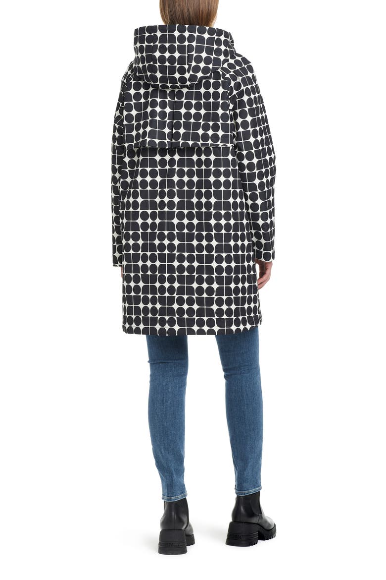 water resistant raincoat with removable hood, Alternate, color, NOEL PRINTED