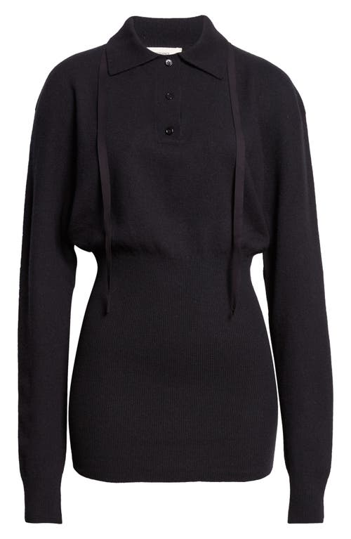 Renaissance Renaissance Isa Merino Wool Polo Sweater In Black